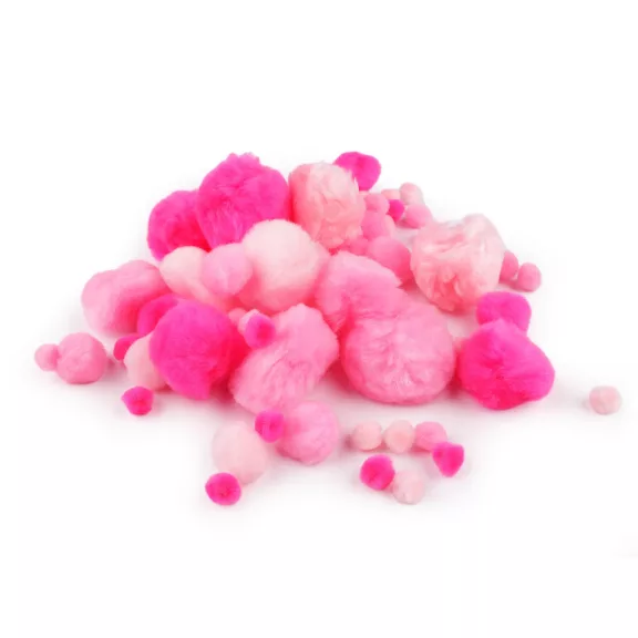 Zsenília golyó vegyes méret pom pom - 3 rózsaszín (1 zacskó) Zsenília golyó vegyes méret pom pom - 3 rózsaszín (1 zacskó)