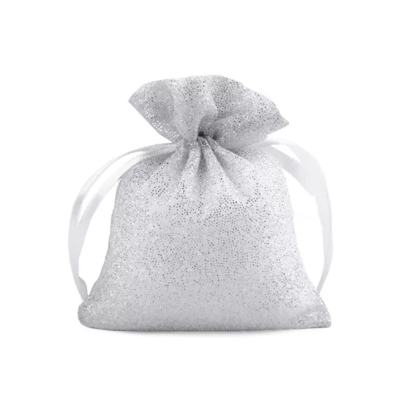 Ajándék zsákocska 10x13 cm organza glitterekkel - 1 ezüst vil. (10 db-os csomagolás) Ajándék zsákocska 10x13 cm organza glitterekkel - 1 ezüst vil. (10 db-os csomagolás)