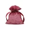 Ajándék zsákocska 10x13 cm organza glitterekkel - 5 bordó (10 db-os csomagolás)