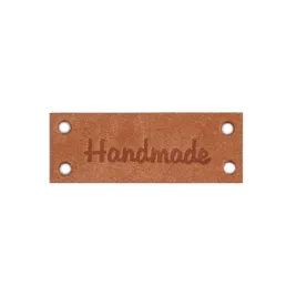 Bőr dísz címke / Handmade, With love 16x44 mm