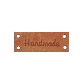 Bőr dísz címke / Handmade, With love 16x44 mm