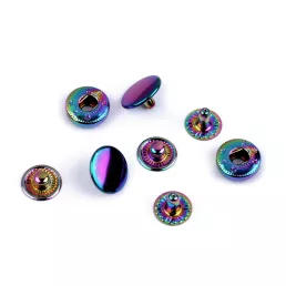   Fém patentok Ø12 mm közepesen vastag anyagokhoz, szivárványos