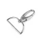 Fém forgós karabiner 37 mm-es befűző - 1 nikkel (10 db-os csomagolás)