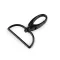 Fém forgós karabiner 37 mm-es befűző - 6 fekete lakk (1 db-os csomagolás)