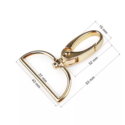 Fém forgós karabiner 37 mm-es befűző