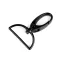 Fém forgós karabiner 32 mm-es befűző - 6 fekete lakk (1 db-os csomagolás)