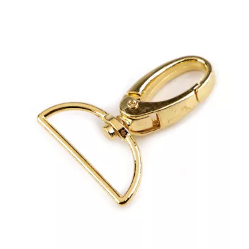   Fém forgós karabiner 32 mm-es befűző - 5 sárga arany (50 db-os csomagolás)