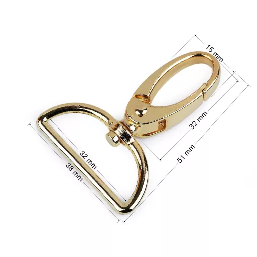 Fém forgós karabiner 32 mm-es befűző