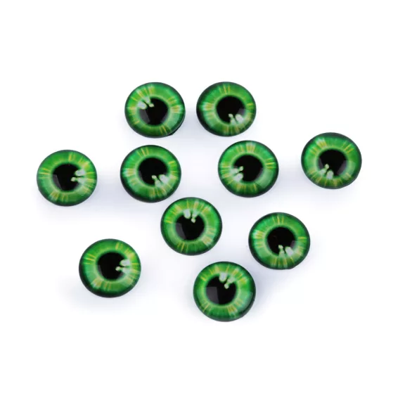 Ragasztható üveg szemek Ø10 és 12 mm - 4 (12 mm) zöld világos (10 db-os csomagolás) Ragasztható üveg szemek Ø10 és 12 mm - 4 (12 mm) zöld világos (10 db-os csomagolás)