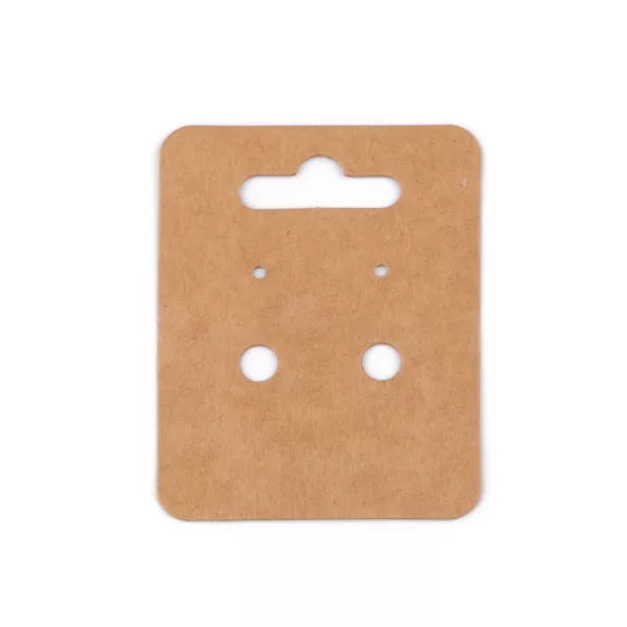 Papír ékszer bemutató kártya fülbevalóhoz 5x6,5 cm - természetes barna (100 db-os csomagolás) Papír ékszer bemutató kártya fülbevalóhoz 5x6,5 cm - természetes barna (100 db-os csomagolás)