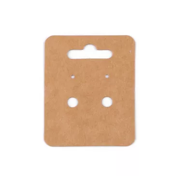   Papír ékszer bemutató kártya fülbevalóhoz 5x6,5 cm - természetes barna (300 db-os csomagolás)