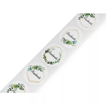   Öntapadós ragasztók Handmade Ø25 mm - fehér zöld (1 tekercs)