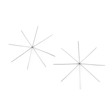   Karácsonyi csilag / drót pehely gyöngyfűző alap Ø10,5 cm, 12,5 cm, 13, - 2 (Ø12,5 cm) platina (6 db-os csomagolás)