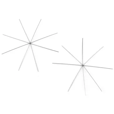   Karácsonyi csilag / drót pehely gyöngyfűző alap Ø10,5 cm, 12,5 cm, 13, - 3 (Ø13,5 cm) platina (6 db-os csomagolás)