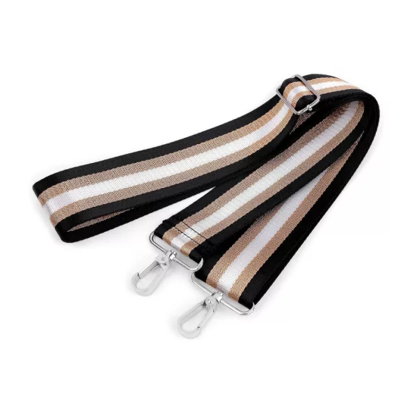 Állítható textil táskafül / heveder karabinnel szélessége 5 cm - 5 fekete arany (1 db-os csomagolás) Állítható textil táskafül / heveder karabinnel szélessége 5 cm - 5 fekete arany (1 db-os csomagolás)