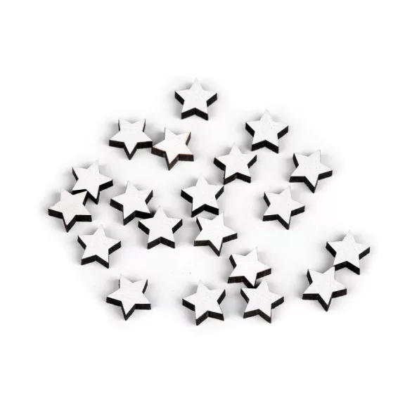Mini fa csillag ragasztható Ø10 mm - 1 fehér természetes (20 db-os csomagolás) Mini fa csillag ragasztható Ø10 mm - 1 fehér természetes (20 db-os csomagolás)