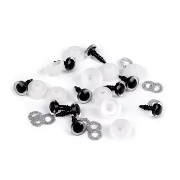   Glitter szemek biztosítékkal Ø10 mm - 1 (8) ezüst (250 szett)