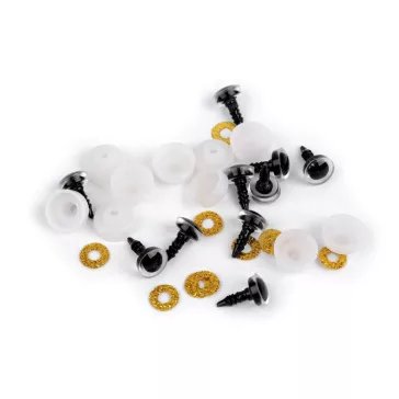   Glitter szemek biztosítékkal Ø10 mm - 2 (29) arany (50 szett)