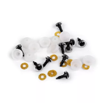   Glitter szemek biztosítékkal Ø10 mm - 2 (29) arany (250 szett)