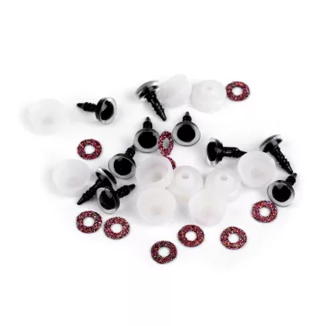   Glitter szemek biztosítékkal Ø10 mm - 5 ciklámen (250 szett)
