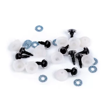   Glitter szemek biztosítékkal Ø10 mm - 6 (10) liláskék (50 szett)