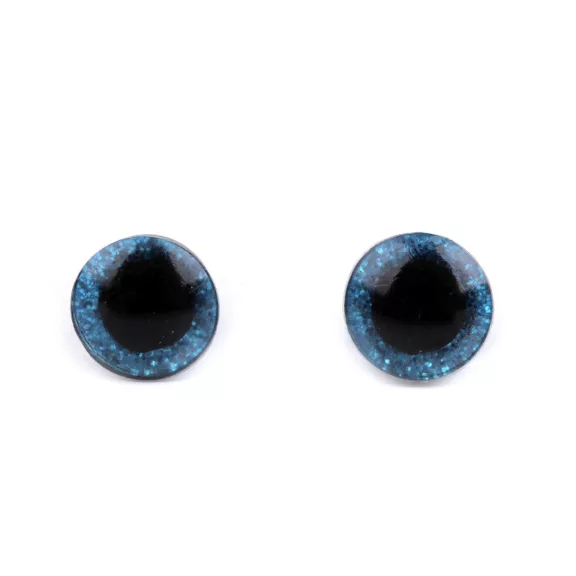 Glitter szemek biztosítékkal Ø10 mm - 9 (9) türkiszkék (10 szett) Glitter szemek biztosítékkal Ø10 mm - 9 (9) türkiszkék (10 szett)