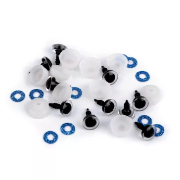   Glitter szemek biztosítékkal Ø10 mm - 9 (9) türkiszkék (250 szett)