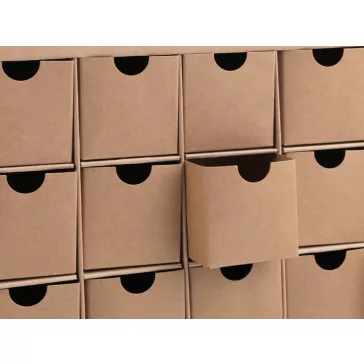  Adventi naptár papírházikó díszítésre - természetes barna (2 db-os csomagolás)