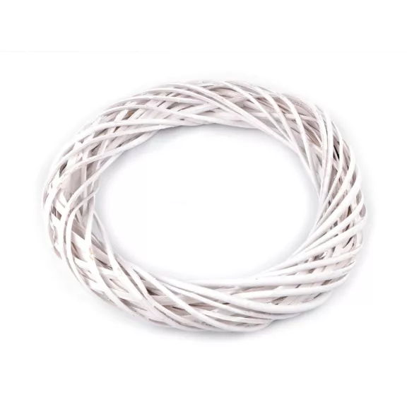 Vessző koszorú alap Ø30 cm - 1 fehér (1 db-os csomagolás) Vessző koszorú alap Ø30 cm - 1 fehér (1 db-os csomagolás)