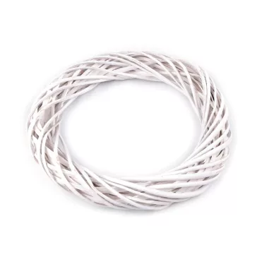   Vessző koszorú alap Ø30 cm - 1 fehér (3 db-os csomagolás)