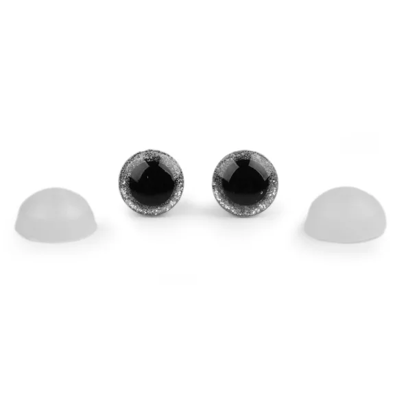 Glitteres biztonsági szem Ø12 mm - 1 ezüst (10 szett) Glitteres biztonsági szem Ø12 mm - 1 ezüst (10 szett)