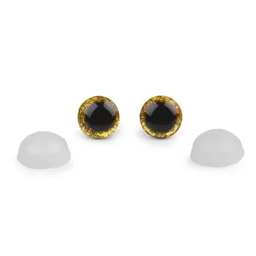 Glitteres biztonsági szem Ø12 mm - 2 arany (50 szett)