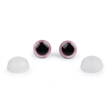   Glitteres biztonsági szem Ø12 mm - 4 rózsaszín gyermeki (250 szett)