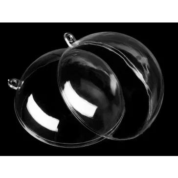   Műanyag gömb Ø12 cm kétrészes - Transparent (12 db-os csomagolás)