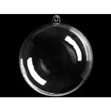   Műanyag gömb Ø14 cm kétrészes - Transparent (36 db-os csomagolás)