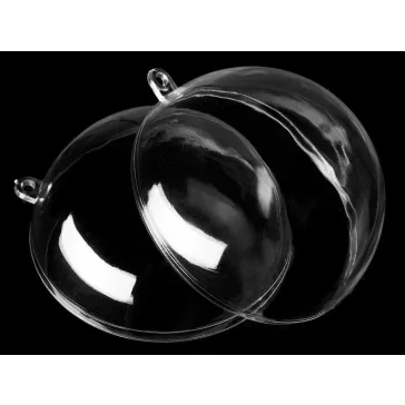   Műanyag gömb Ø14 cm kétrészes - Transparent (36 db-os csomagolás)
