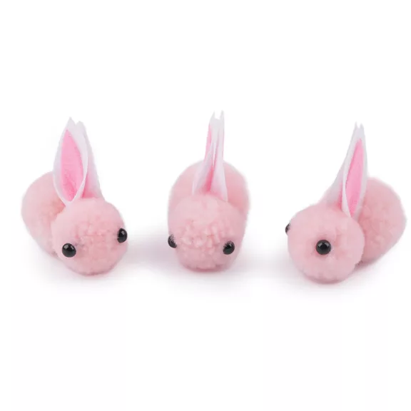 Zsenília pompom nyuszi - 2 rózsaszín világos (10 db-os csomagolás) Zsenília pompom nyuszi - 2 rózsaszín világos (10 db-os csomagolás)
