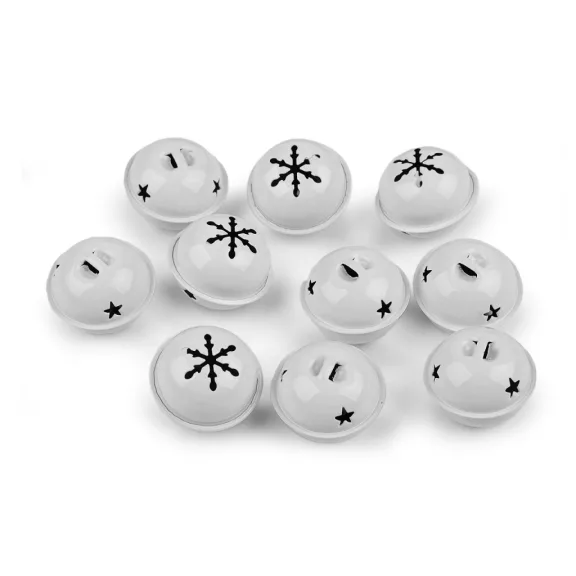 Dekor fém csengettyű Ø35 mm, 40 mm - 1 Ø35 mm fehér (10 db-os csomagolás) Dekor fém csengettyű Ø35 mm, 40 mm - 1 Ø35 mm fehér (10 db-os csomagolás)