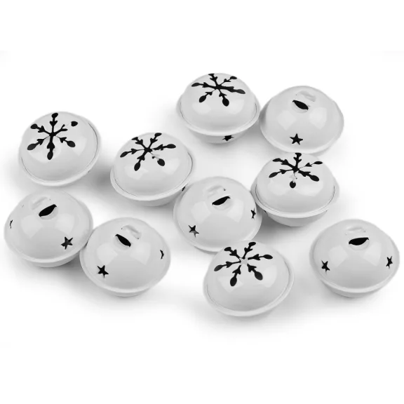Dekor fém csengettyű Ø35 mm, 40 mm - 2 Ø40 mm fehér (40 db-os csomagolás) Dekor fém csengettyű Ø35 mm, 40 mm - 2 Ø40 mm fehér (40 db-os csomagolás)