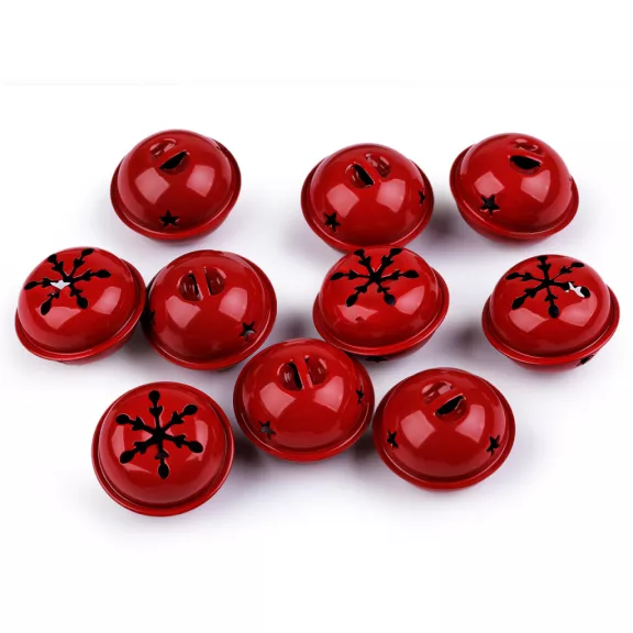 Dekor fém csengettyű Ø35 mm, 40 mm - 4 (Ø40 mm) piros (10 db-os csomagolás) Dekor fém csengettyű Ø35 mm, 40 mm - 4 (Ø40 mm) piros (10 db-os csomagolás)