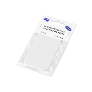 Felvasalható folt 7,6x4,9 cm - 1 fehér (5 zacskó)