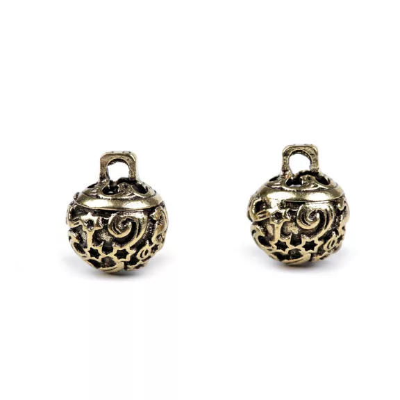Sárgaréz csengettyű filigrán Ø12 mm, Ø15 mm - 1 (Ø12 mm) arany (10 db-os csomagolás) Sárgaréz csengettyű filigrán Ø12 mm, Ø15 mm - 1 (Ø12 mm) arany (10 db-os csomagolás)