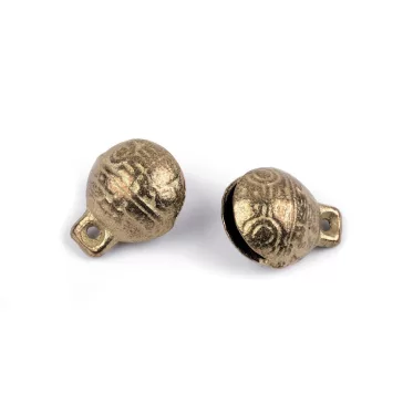   Rész fém csengettyű szép hangulatú 13x17 mm - sárgaréz (10 db-os csomagolás)
