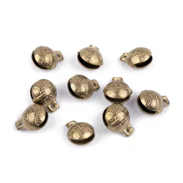   Rész fém csengettyű szép hangulatú 13x17 mm - sárgaréz (50 db-os csomagolás)
