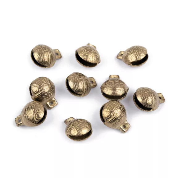 Rész fém csengettyű szép hangulatú 13x17 mm - sárgaréz (50 db-os csomagolás) Rész fém csengettyű szép hangulatú 13x17 mm - sárgaréz (50 db-os csomagolás)