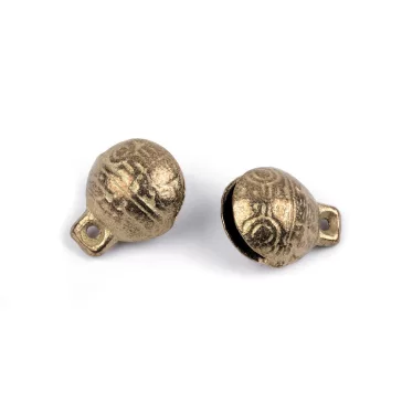   Rész fém csengettyű szép hangulatú 13x17 mm - sárgaréz (50 db-os csomagolás)