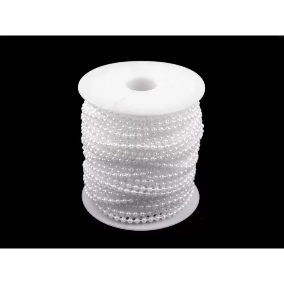 Gyöngy fűzér Ø3 mm hófehér - hófehér (3 m-os csomagolás) Gyöngy fűzér Ø3 mm hófehér - hófehér (3 m-os csomagolás)