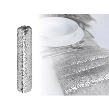   Pókhálló dekorációs glitterekkel szélessége 24 cm - 1 ezüst (1 db-os csomagolás)
