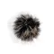 Műszőrme pompom pánttal Ø12 cm - 1 fekete világos bézs (6 db-os csomagolás)