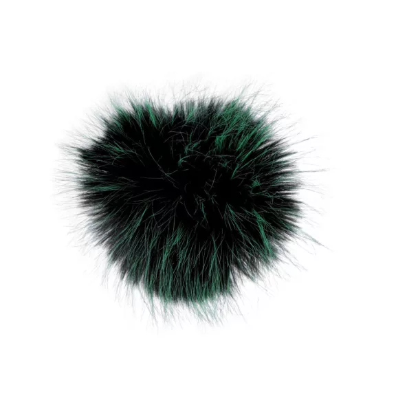 Műszőrme pompom pánttal Ø12 cm - 3 fekete zöld (1 db-os csomagolás) Műszőrme pompom pánttal Ø12 cm - 3 fekete zöld (1 db-os csomagolás)